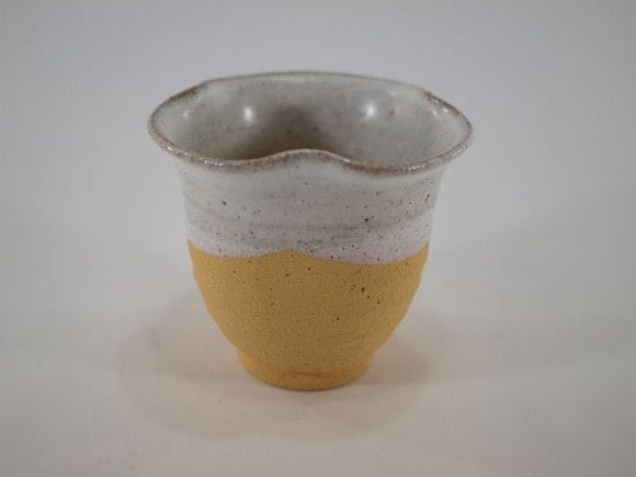 【信楽焼】【植木鉢】イエロー花型 3号鉢