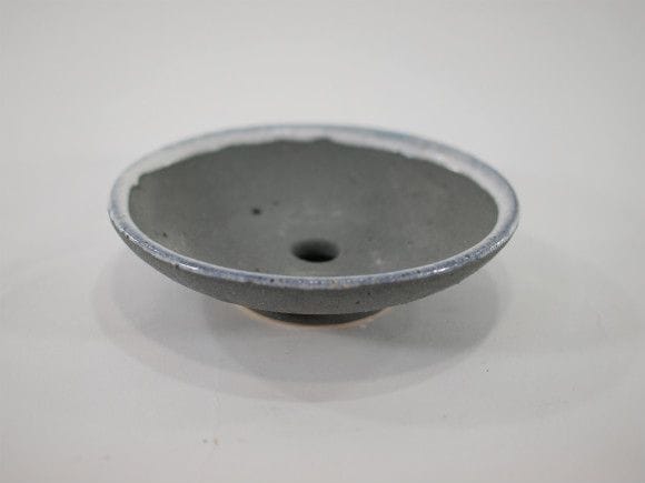【信楽焼】【植木鉢】グレー浅丸 4号鉢