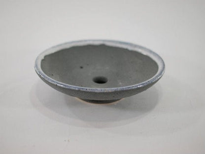 【信楽焼】【植木鉢】グレー浅丸 4号鉢