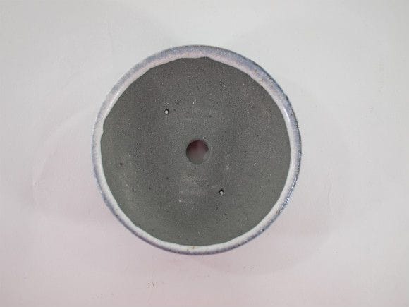 【信楽焼】【植木鉢】グレー浅丸 4号鉢