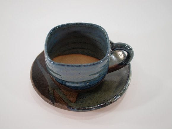 生子四方コーヒー皿付(小) 4号 10cm