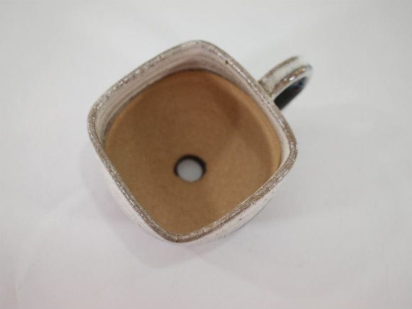 植木鉢】【陶器鉢】 黒泥四方コーヒー皿付(大) 3号鉢を販売｜盆栽妙