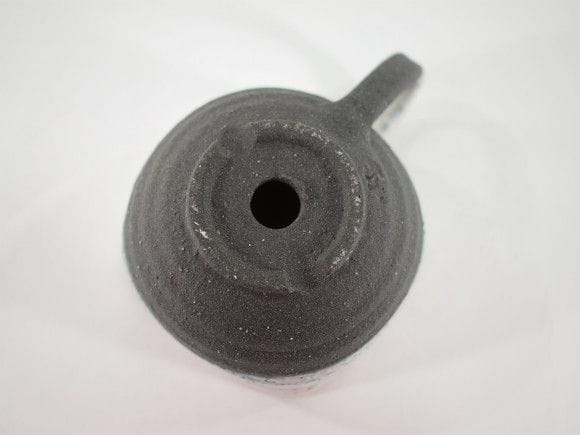 【信楽焼】【植木鉢】黒泥四方コーヒー皿付(大) 3号鉢