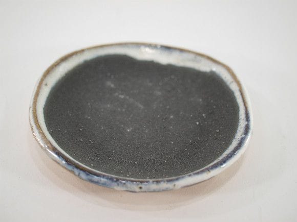【信楽焼】【植木鉢】黒泥ティーカップ皿付 4号鉢