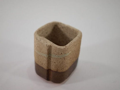 【信楽焼】【植木鉢】黄泥窯肌合せ角ミニ　2号鉢