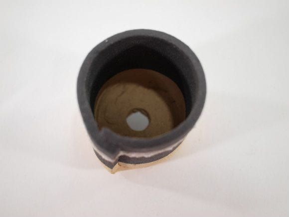 【信楽焼】【植木鉢】黒泥合せ丸ミニ　2号鉢