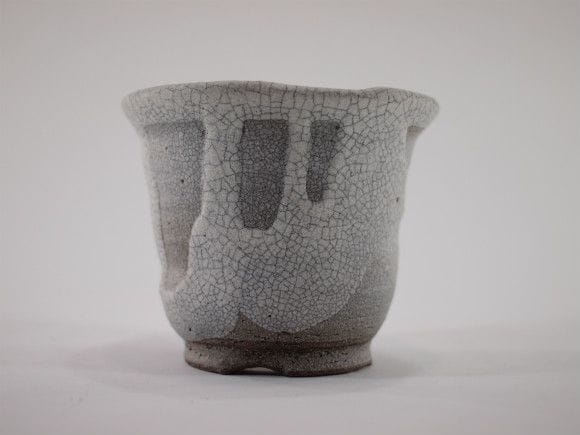 【信楽焼】【植木鉢】白マットウチョウラン鉢 3.5号鉢