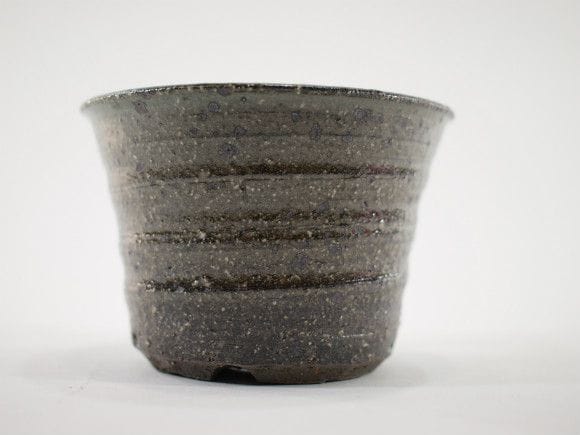 【信楽焼】【植木鉢】緑釉ソリ中深 3号鉢
