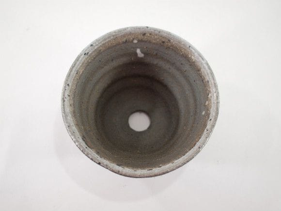 【信楽焼】【植木鉢】白釉掛分ソリ浅 4号鉢