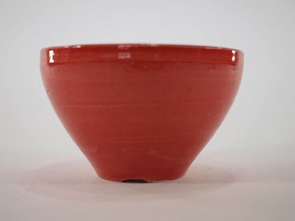 【信楽焼】【植木鉢】赤中深　3.5号鉢