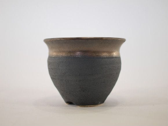 【信楽焼】【植木鉢】金彩小鉢E　2号鉢