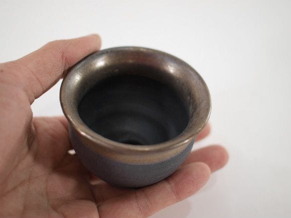 【信楽焼】【植木鉢】金彩小鉢E　2号鉢