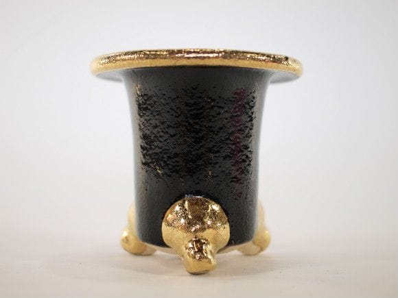 【信楽焼】【植木鉢】楽風フチ金オモト鉢 3号鉢
