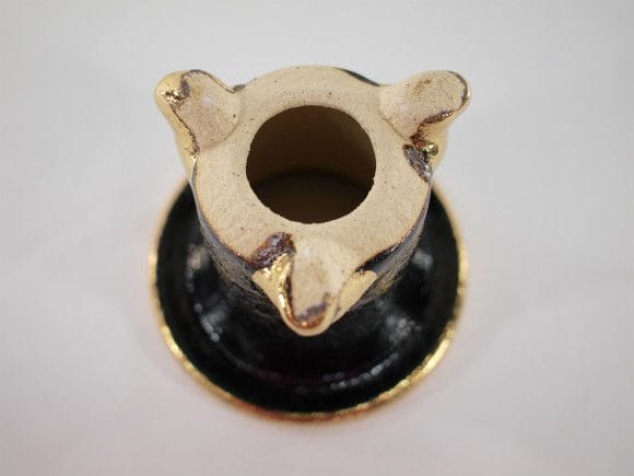 【信楽焼】【植木鉢】楽風フチ金オモト鉢 3号鉢