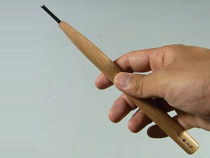 盆栽道具　ハイス鋼　彫刻刀　三角刀　刃渡り 1.5mm