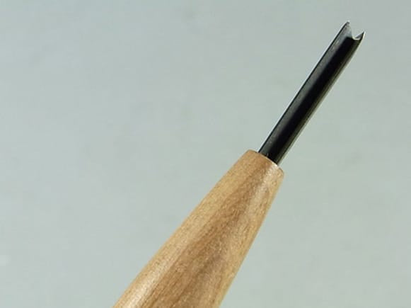 盆栽道具　ハイス鋼　彫刻刀　三角刀　刃渡り 1.5mm