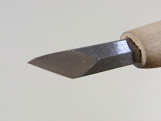 盆栽道具　ハイス鋼　彫刻刀　印刀(切り出し)　左　刃渡り 1.5mm
