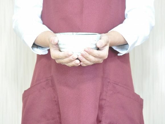 【盆栽鉢】白粉引 おわん型 丸 4号