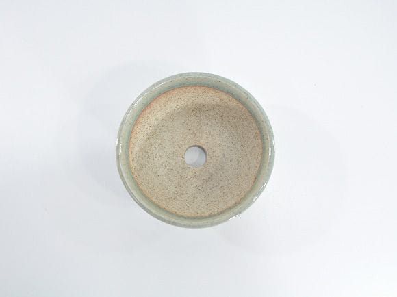 【瀬戸焼】【盆栽鉢】切立丸鉢 灰釉 4.5号