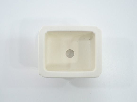 瀬戸焼【盆栽鉢】磁器 山水画 隅入り 3.5号