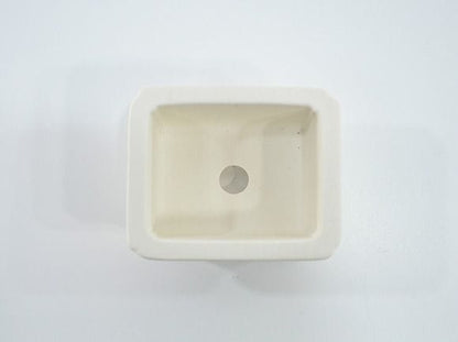 瀬戸焼【盆栽鉢】磁器 山水画 隅入り 3.5号