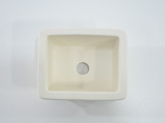 瀬戸焼【盆栽鉢】磁器 山水画 撫で角 3.5号