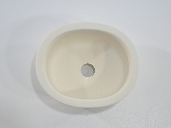 瀬戸焼【盆栽鉢】磁器 山水画 楕円 3.7号