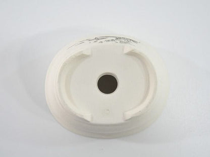 瀬戸焼【盆栽鉢】磁器 山水画 楕円 3.7号