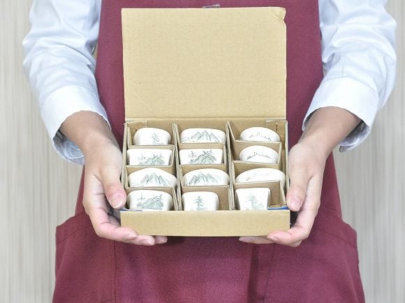 瀬戸焼】【盆栽鉢】磁器 山水画 12点セット 1.5号を販売｜盆栽妙