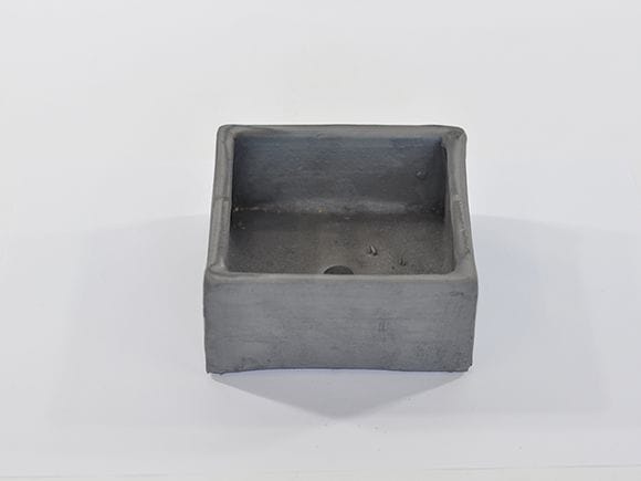 いぶし正角【6号】【山野草鉢】【信楽焼】