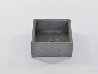 いぶし正角【6号】【山野草鉢】【信楽焼】