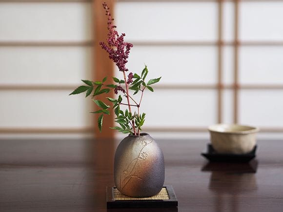 【一輪挿し】印花草火色ミニ花入