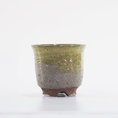 【美郷焼】【植木鉢】フチ丸寸胴 緑 3号