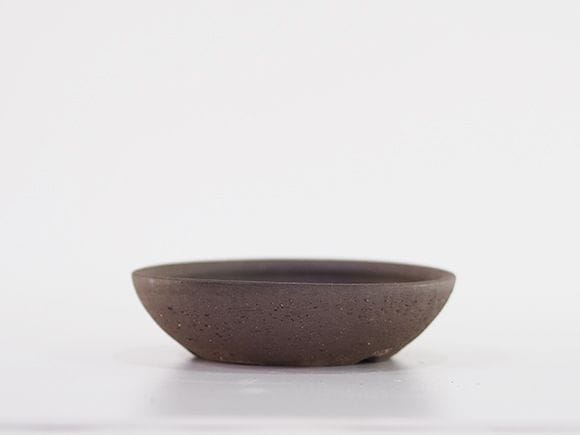 【山野草鉢】茶 浅型 4号