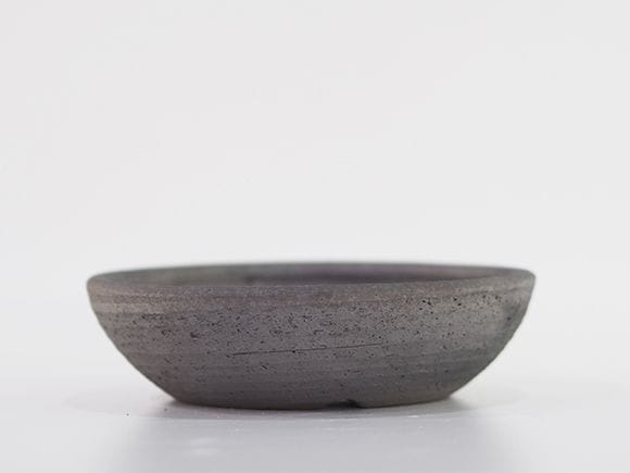 【山野草鉢】浅型 グレー 5号