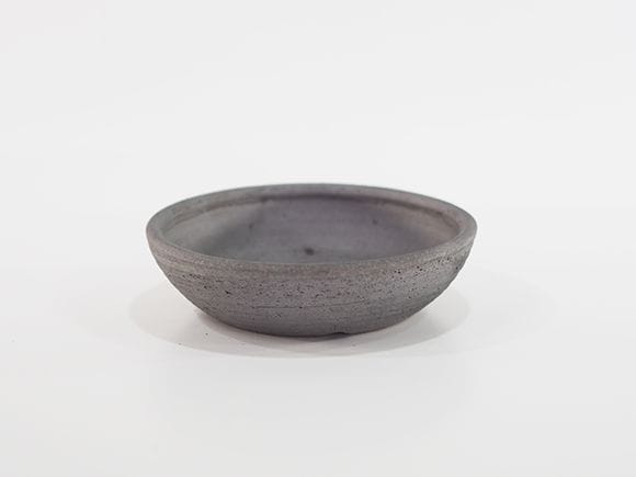 【山野草鉢】浅型 グレー 5号