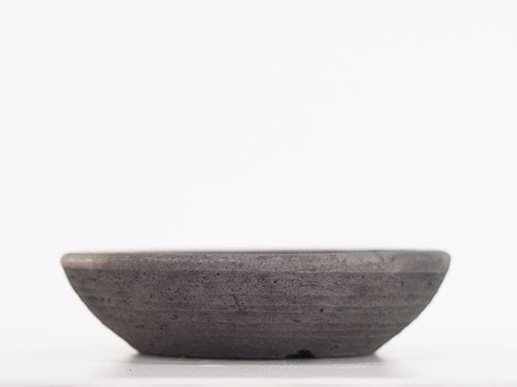 【山野草鉢】浅型 グレー 6号