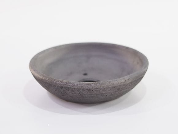 【山野草鉢】浅型 グレー 6号