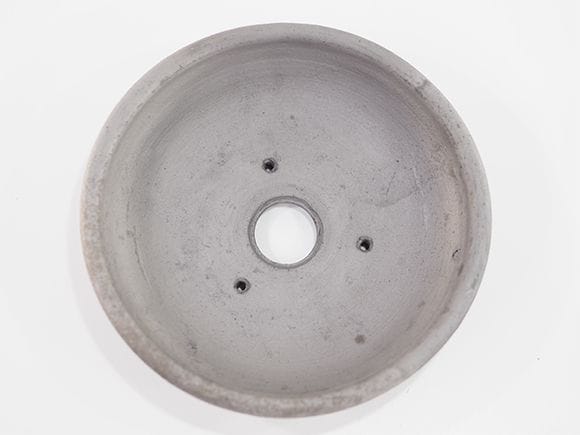 【山野草鉢】浅型 グレー 6号