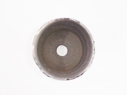 【山野草鉢】鉄釉 ソリ浅 3号 幅10.5cm×高さ7cm