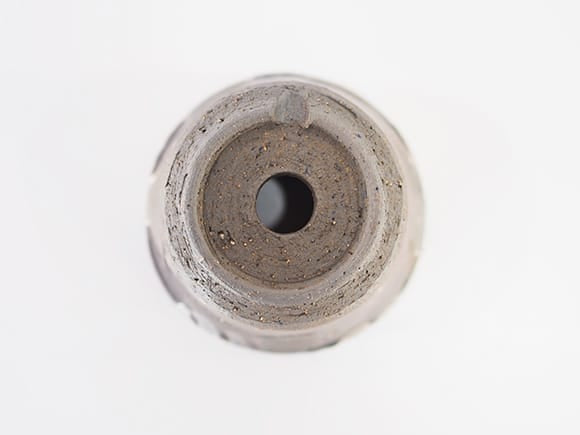 【山野草鉢】鉄釉 ソリ浅 3号 幅10.5cm×高さ7cm
