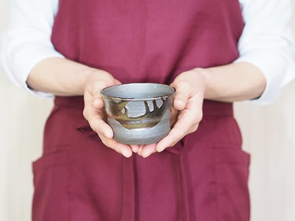 【山野草鉢】鉄釉 ソリ浅 3号 幅10.5cm×高さ7cm
