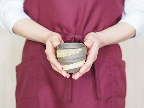 【盆栽鉢】刷毛目 丸 2.5号 幅8cm×高さ7cm