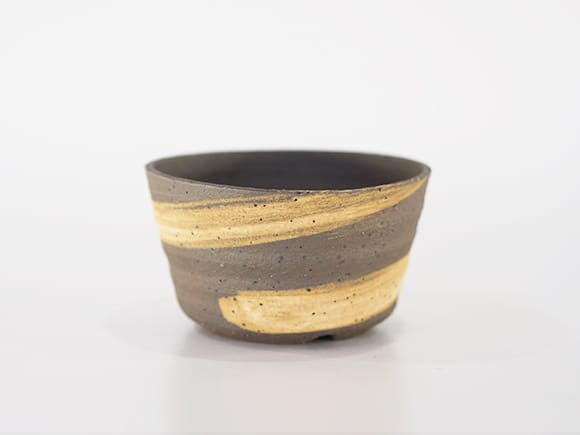 【山野草鉢】刷毛目 浅 4号 幅12cm×高さ6.5cm