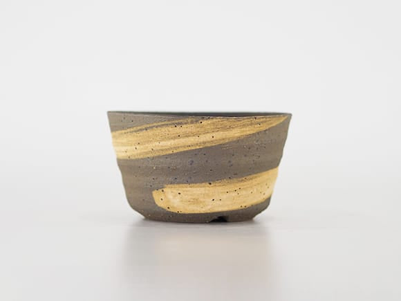 【山野草鉢】刷毛目 浅 4号 幅12cm×高さ6.5cm