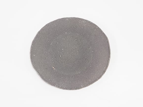 【山野草鉢】黒いぶし手作り 楕円 4.5号 幅14.5cm×高さ1.5cm