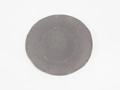 【山野草鉢】黒いぶし手作り 楕円 4.5号 幅14.5cm×高さ1.5cm