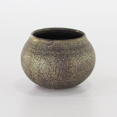 【作家鉢】村上直子作 信楽焼 茶壷鉢 茶 幅7cm×高さ7cm
