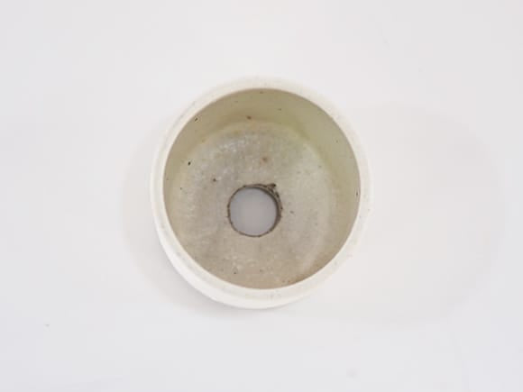 作家鉢】村上直子作 信楽焼 モダン鉢 白 幅7.5cm×高さ6.5cm｜盆栽妙