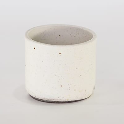 【作家鉢】村上直子作 信楽焼 モダン鉢 白 幅7.5cm×高さ6.5cm